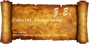 Zabolai Eszmeralda névjegykártya